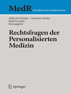 cover image of Rechtsfragen der Personalisierten Medizin